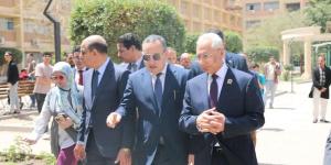 وزير التعليم العالي ومحافظ المنيا ورئيس جامعة المنيا يتفقدون سير الأعمال التنفيذية بجامعة المنيا التكنولوجية
