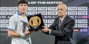 عبدالكريم مصطفي يفوز بجائزة أفضل لاعب في مباراة الإسماعيلي وكهرباء الإسماعيلية