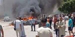 حرق يلتهم سيارتين في ميدان شلبي بالمنيا