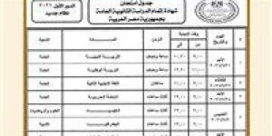 جدول امتحانات الثانوية العامة 2026.. المواعيد الرسمية لجميع المواد لطلاب الصف الثالث الثانوي