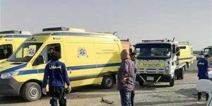 إصابة 5 أشخاص في تصادم 3 سيارات واشتعال أحدهم بصحراوي الإسكندرية