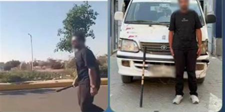 الأمن يكشف ملابسات فيديو تهشيم سائق ميكروباص لـ سيارة ملاكي بالحجارة وعصا خشبية