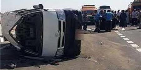 إصابة 5 أشخاص في انقلاب ميكروباص على الطريق الصحراوي بالعياط