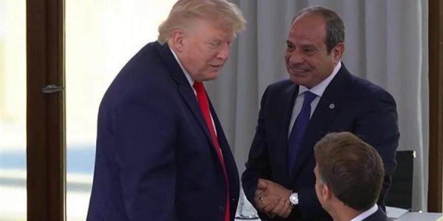 ترحيب كبير بين الرئيس السيسي وترامب على هامش قمة G7
