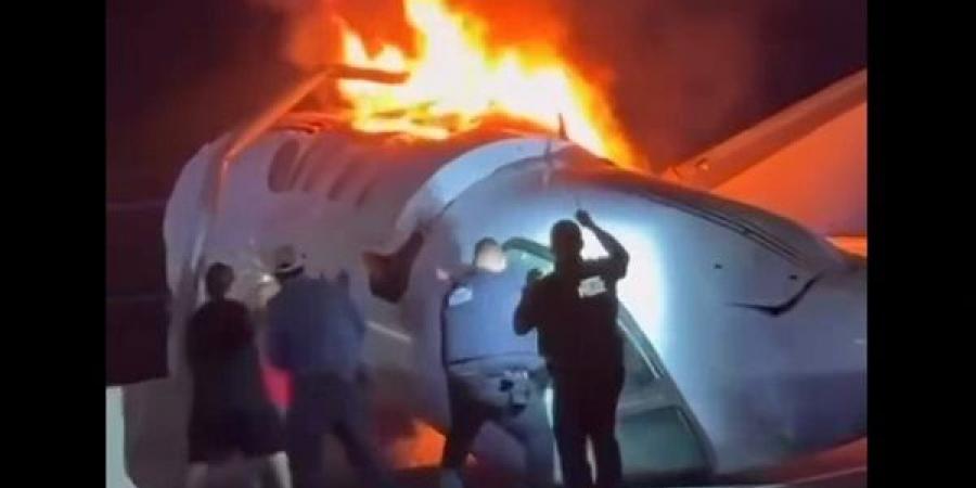 رعب جوي في أمريكا للمرة الرابعة، لحظة تحطم طائرة لرجال الأعمال بشكل غامض (فيديو)