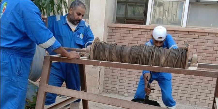 مياه القناة تنتهي من أعمال التطهير الشامل لمحطة صرف صحي عرب المعمل بالسويس