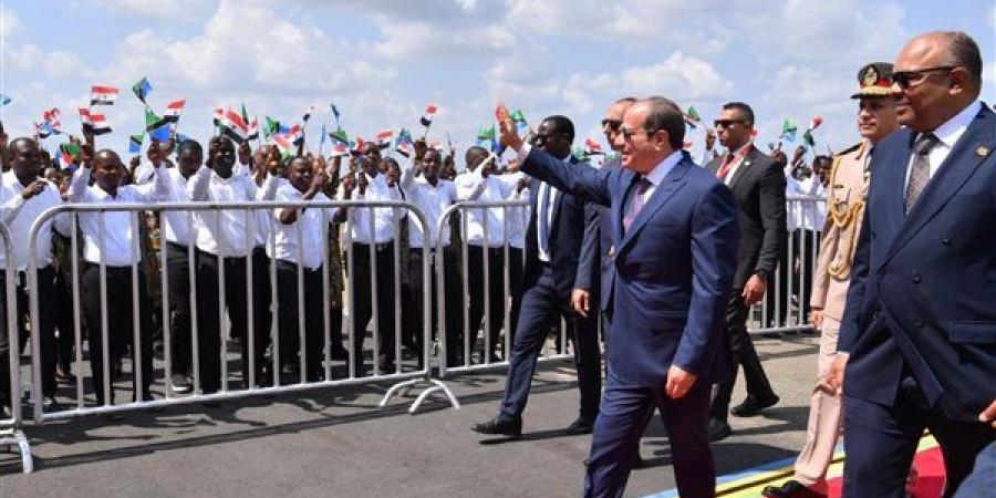 شاهد وصول الرئيس السيسي إلى تنزانيا