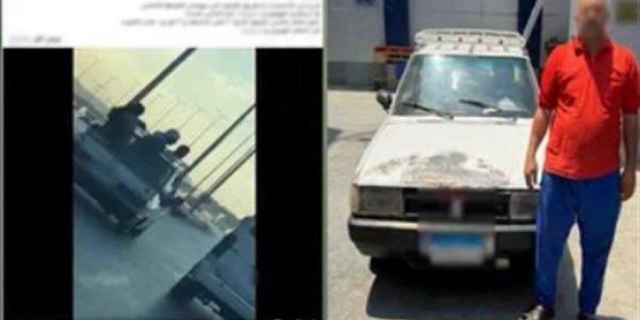 فيديو يكشف قائد سيارة سمح لأشخاص بالجلوس أعلى مركبته أثناء السير بالمقطم