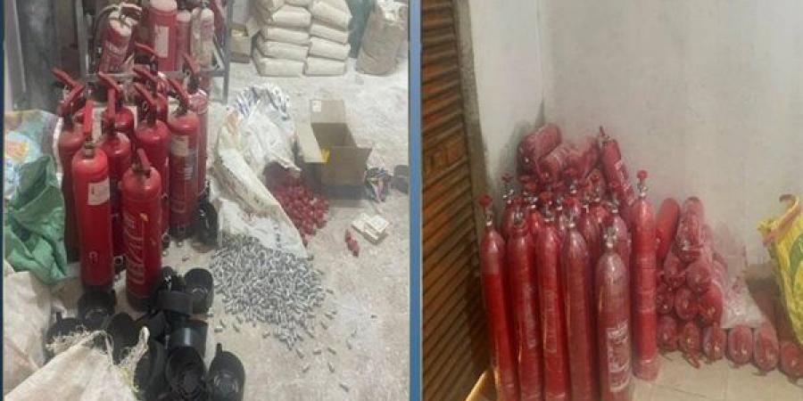حين تتحول وسيلة الأمان إلى خطر، ضبط مخزن طفايات حريق مقلدة بالقليوبية