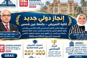 جامعة عين شمس تحقق إنجازاً عالمياً بإدخال مجال التمريض في تصنيف شنغهاي 2026 وحصوله على المركز 201-300